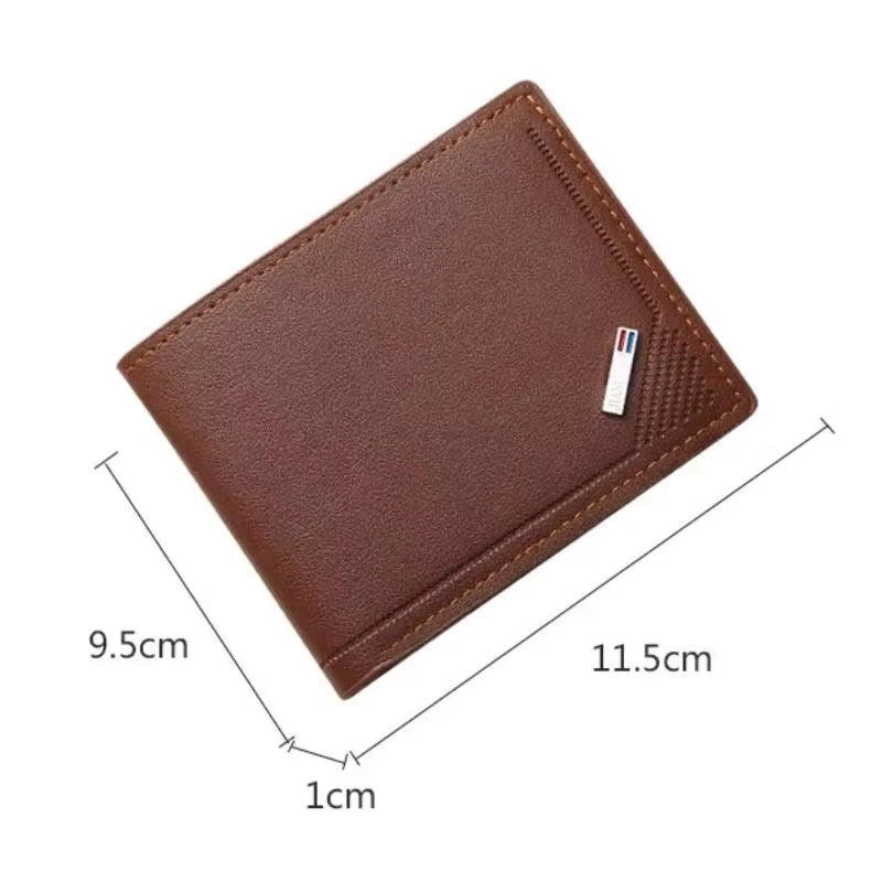 Men's Short Frosted Leather Wallet Multi-Slot Coin Pocket Holder Men's Wallet Birthday Gift Anniversary Day
