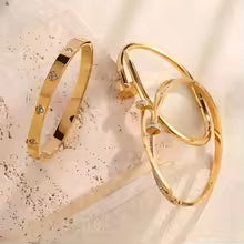 Nail Stainless Steel Stacked Bracelets for Women Luxurious Fashionable Jewelry for Parties Banquets